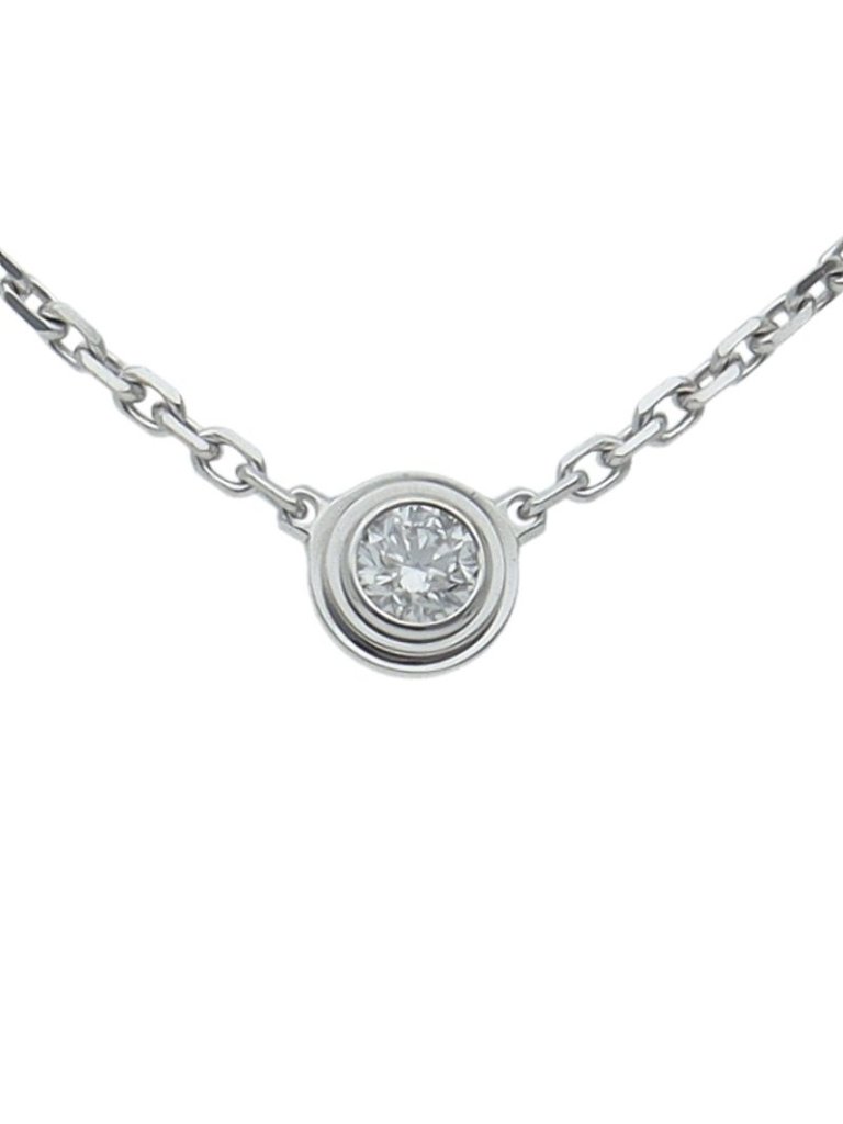 Cartier Diamond Necklace Xs 004 Ct 18k White Gold